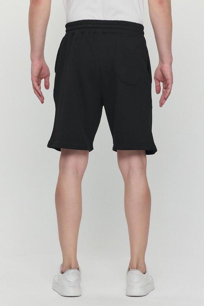 ONE COLOR SIMPLE MEN SHORT SWEATPANTS BLACK/ E ZEZE - 3