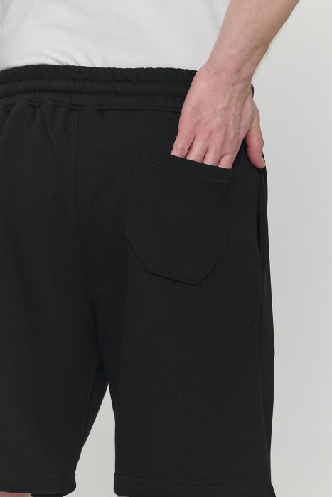 ONE COLOR SIMPLE MEN SHORT SWEATPANTS BLACK/ E ZEZE - 5