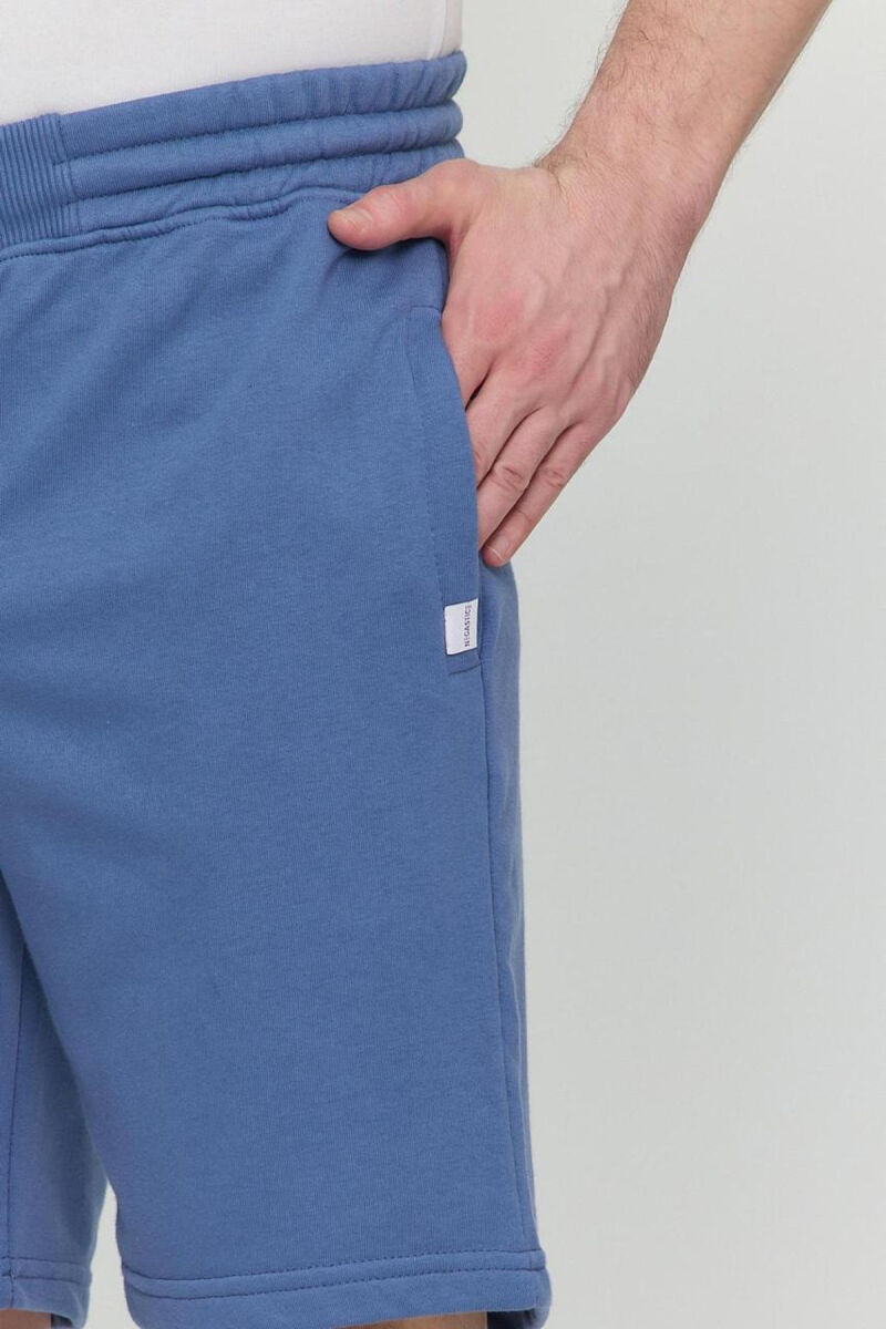ONE COLOR SIMPLE MEN SHORT SWEATPANTS BLUE/BLU - 2
