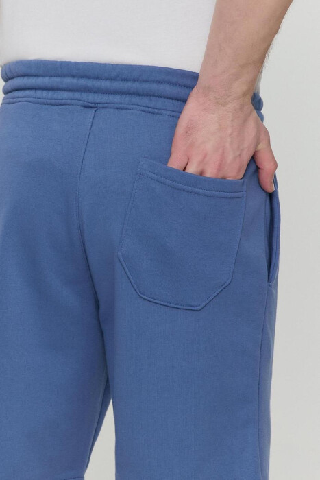 ONE COLOR SIMPLE MEN SHORT SWEATPANTS BLUE/BLU - 8