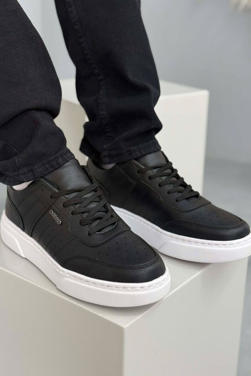 ONE COLOR SIMPLE MEN SNEAKERS BLACK-WHITE/ZEBA - 1