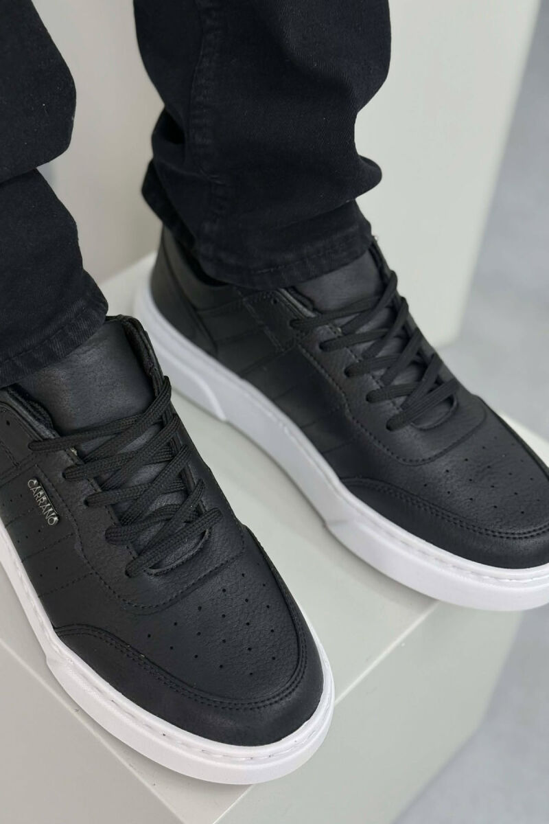 ONE COLOR SIMPLE MEN SNEAKERS BLACK-WHITE/ZEBA - 3