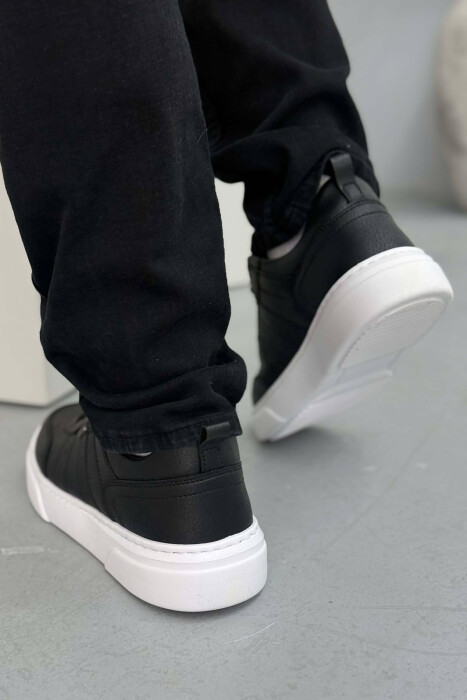 ONE COLOR SIMPLE MEN SNEAKERS BLACK-WHITE/ZEBA - 4