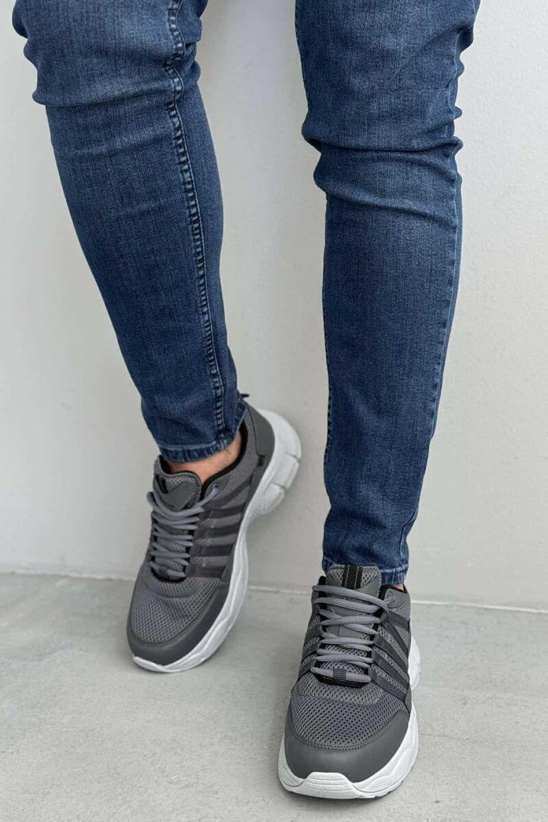 ONE COLOR SIMPLE MEN SNEAKERS GREY/GRI - 4