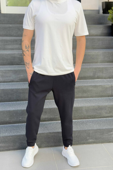 ONE COLOR SIMPLE MEN SWEATPANTS BLACK/ E ZEZE - 2