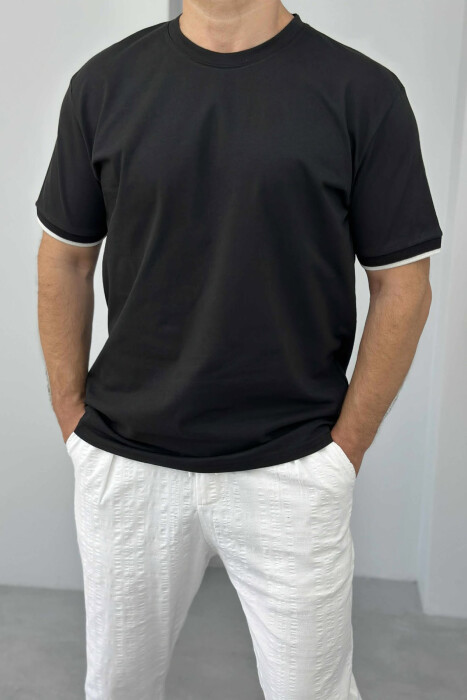 ONE COLOR SIMPLE MEN T-SHIRT BLACK/ E ZEZE - 1