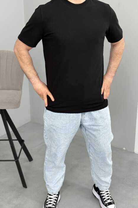 ONE COLOR SIMPLE MEN T-SHIRT BLACK/ E ZEZE - 1