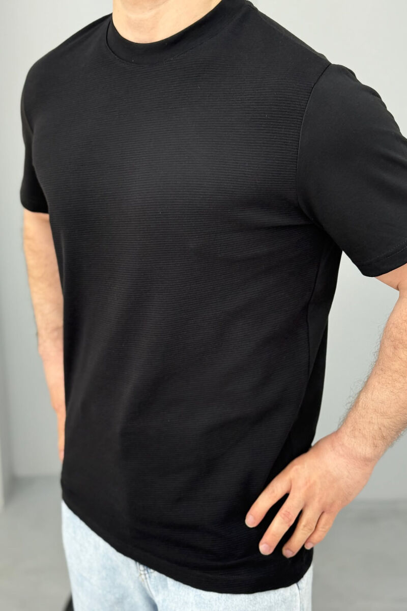 ONE COLOR SIMPLE MEN T-SHIRT BLACK/ E ZEZE - 4