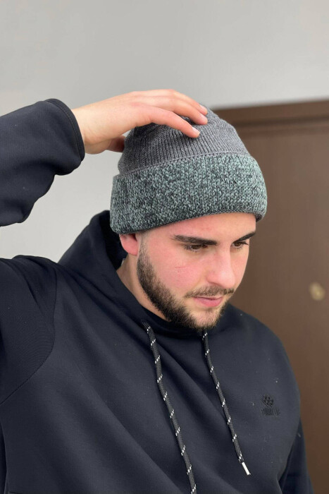 ONE COLOR SIMPLE MEN WINTER HOOD GREY/GRI - KLAUDIO FASHION