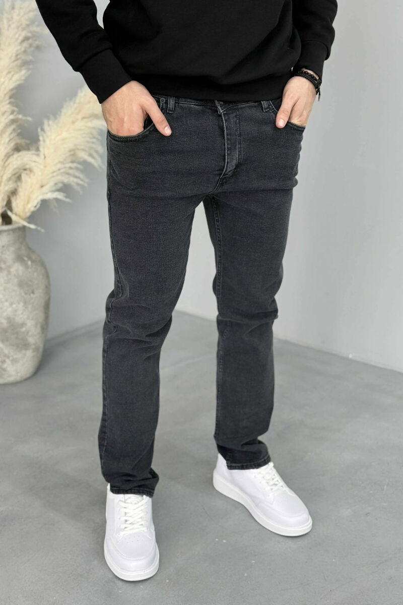 ONE COLOR SIMPLE REGULAR MEN JEANS DARK GREY/GEE - 3