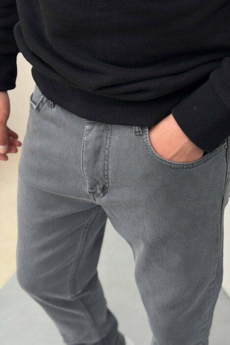 ONE COLOR SIMPLE REGULAR MEN JEANS GREY/GRI - 5