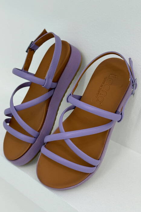 ONE COLOR SIMPLE STRAP WOMEN SANDALS PURPLE/LEJLA 