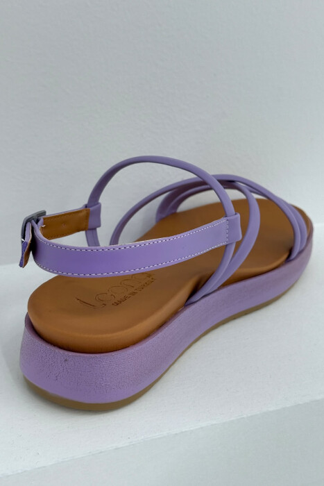 ONE COLOR SIMPLE STRAP WOMEN SANDALS PURPLE/LEJLA - 2