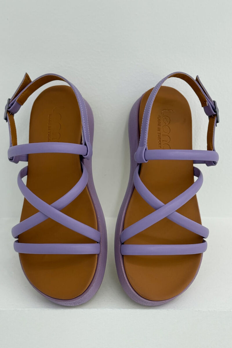 ONE COLOR SIMPLE STRAP WOMEN SANDALS PURPLE/LEJLA - 3
