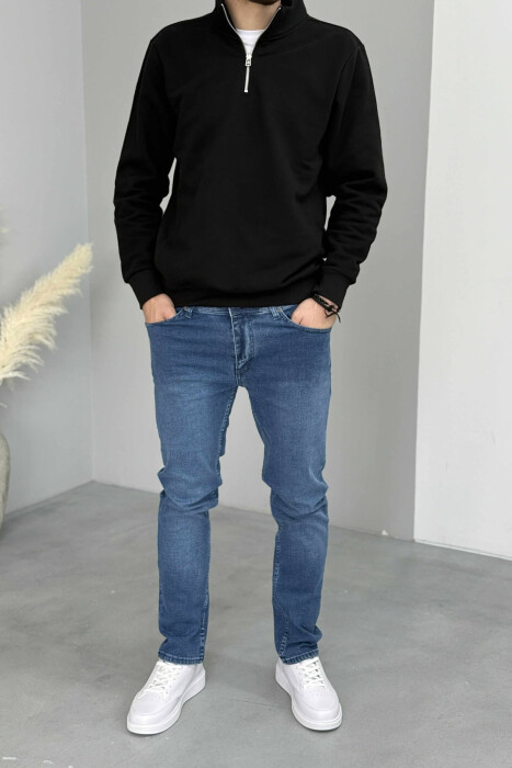 XHINSE TË THJESHTA NJË NGJYRËSHE ME ELASTICITET PËR MESHKUJ NË NGJYRË BLU - KLAUDIO FASHION