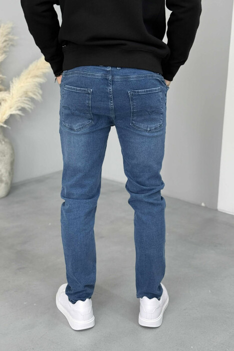 ONE COLOR SIMPLE STRETCHY MEN JEANS BLUE/BLU - 4