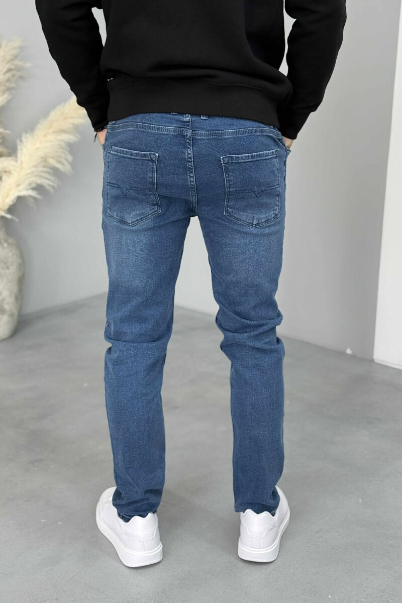 ONE COLOR SIMPLE STRETCHY MEN JEANS BLUE/BLU - 4