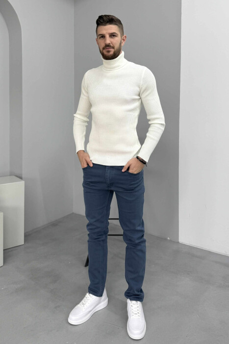 ONE COLOR SIMPLE STRETCHY MEN JEANS LIGHT BLUE-LIGHT BLUE/BZ-BZ - 2