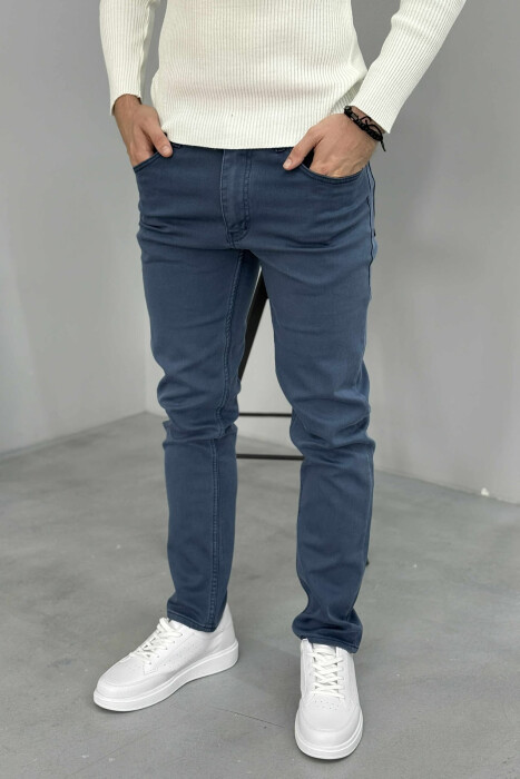 ONE COLOR SIMPLE STRETCHY MEN JEANS LIGHT BLUE-LIGHT BLUE/BZ-BZ - 1