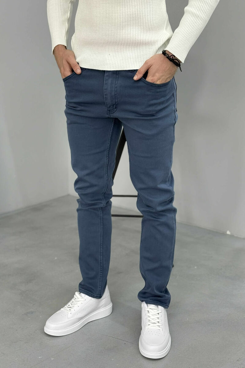 ONE COLOR SIMPLE STRETCHY MEN JEANS LIGHT BLUE-LIGHT BLUE/BZ-BZ - 1