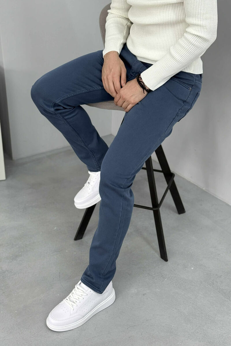 ONE COLOR SIMPLE STRETCHY MEN JEANS LIGHT BLUE-LIGHT BLUE/BZ-BZ - 3