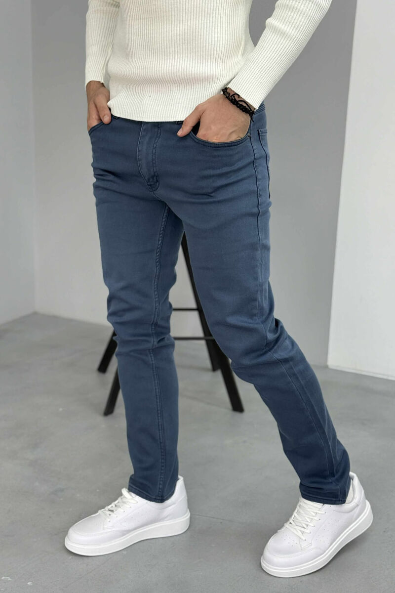 ONE COLOR SIMPLE STRETCHY MEN JEANS LIGHT BLUE-LIGHT BLUE/BZ-BZ - 4