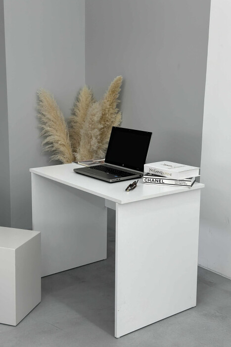 ONE COLOR SIMPLE STUDY TABLE WHITE-E BARDHE - KLAUDIO FASHION