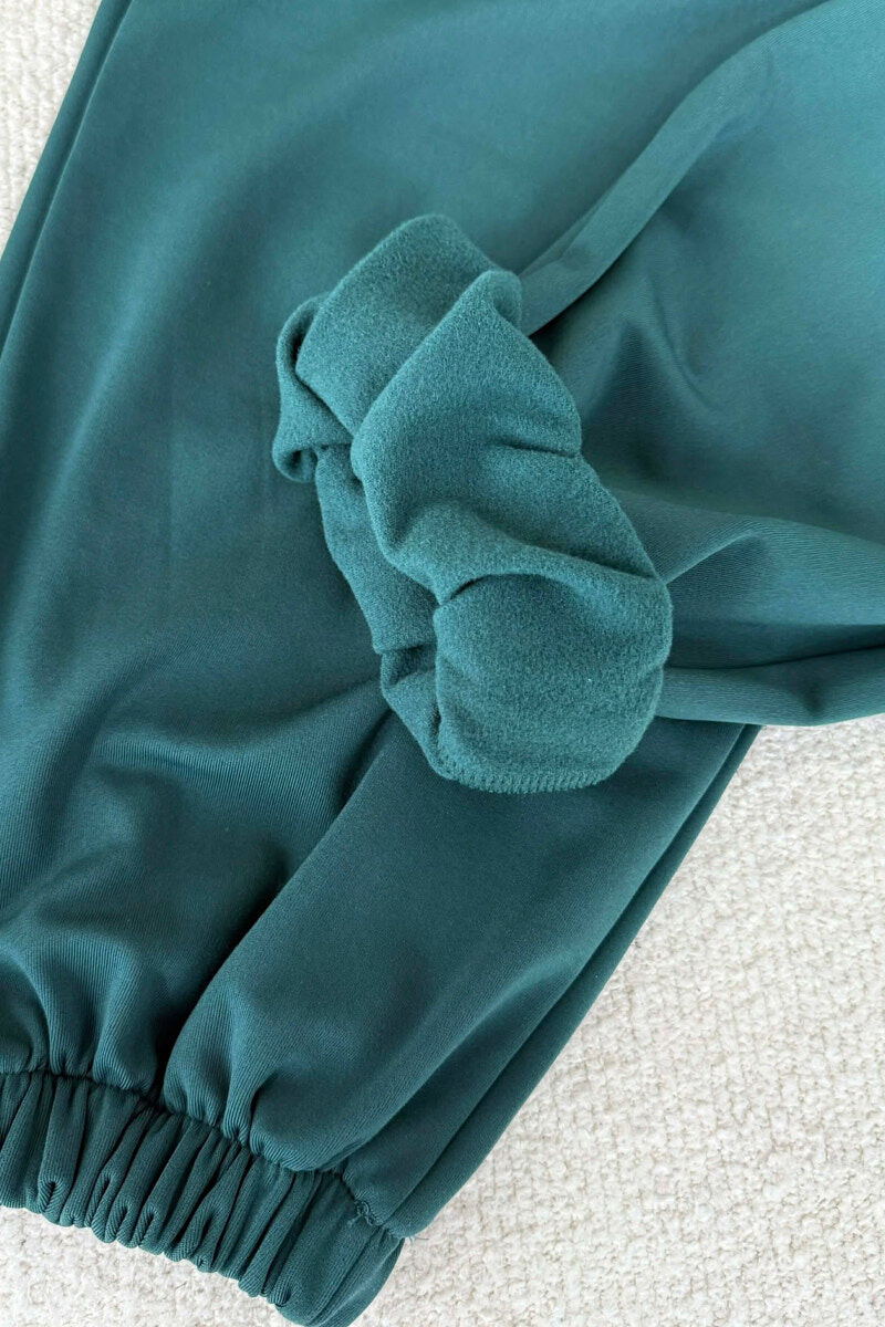 ONE COLOR SIMPLE SWEATSHIRT + JOGGERS WOMAN SET GREEN/JESHILE - 5