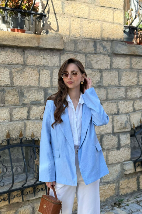 ONE COLOR SIMPLE WOMAN JACKET BABY BLUE/BLU BY - 1