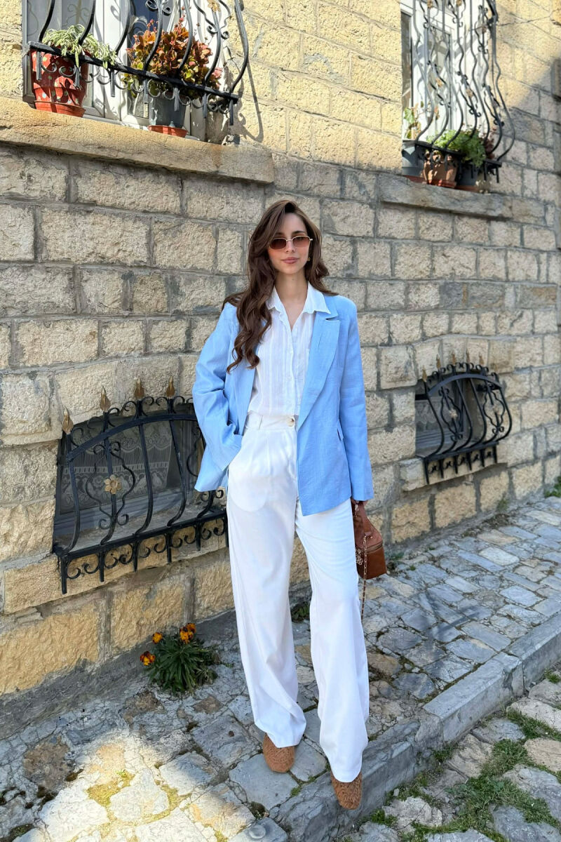 ONE COLOR SIMPLE WOMAN JACKET BABY BLUE/BLU BY - 2