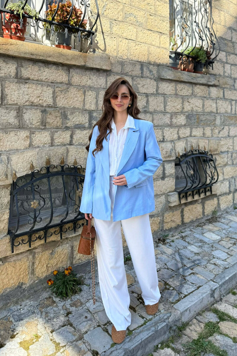 ONE COLOR SIMPLE WOMAN JACKET BABY BLUE/BLU BY - 3