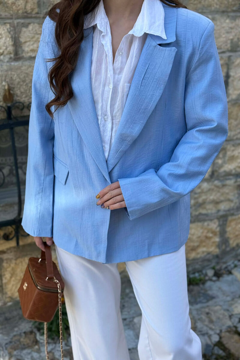 ONE COLOR SIMPLE WOMAN JACKET BABY BLUE/BLU BY - 4