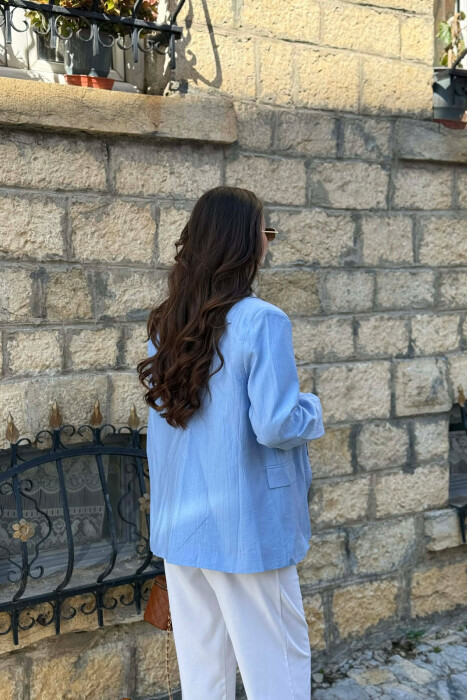 ONE COLOR SIMPLE WOMAN JACKET BABY BLUE/BLU BY - 5