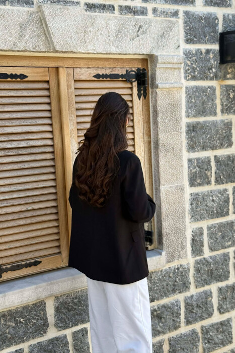 ONE COLOR SIMPLE WOMAN JACKET BLACK/ E ZEZE - 2