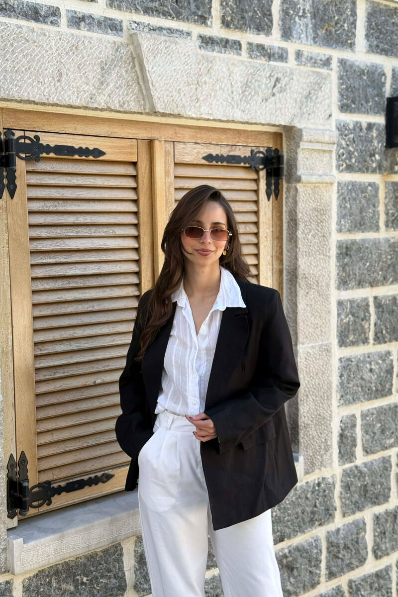 ONE COLOR SIMPLE WOMAN JACKET BLACK/ E ZEZE - 4