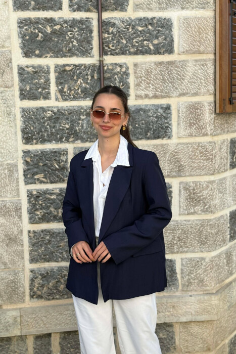 ONE COLOR SIMPLE WOMAN JACKET BLUE/BLU - 1