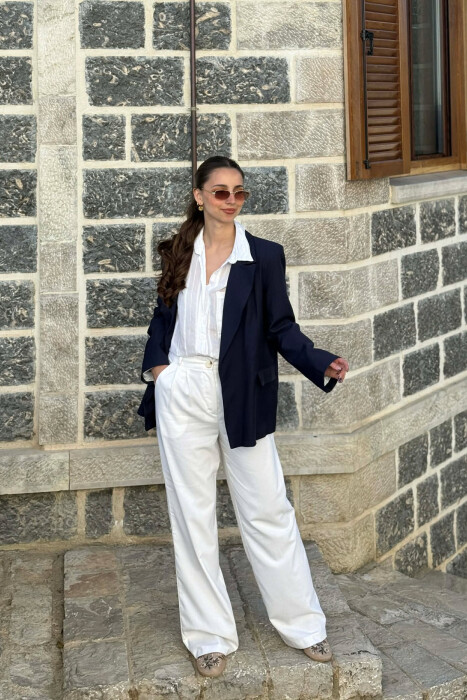 ONE COLOR SIMPLE WOMAN JACKET BLUE/BLU - 4