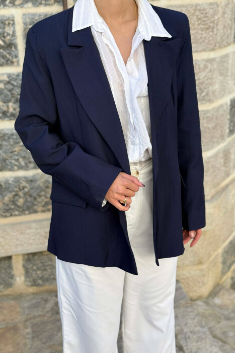 ONE COLOR SIMPLE WOMAN JACKET BLUE/BLU - 5