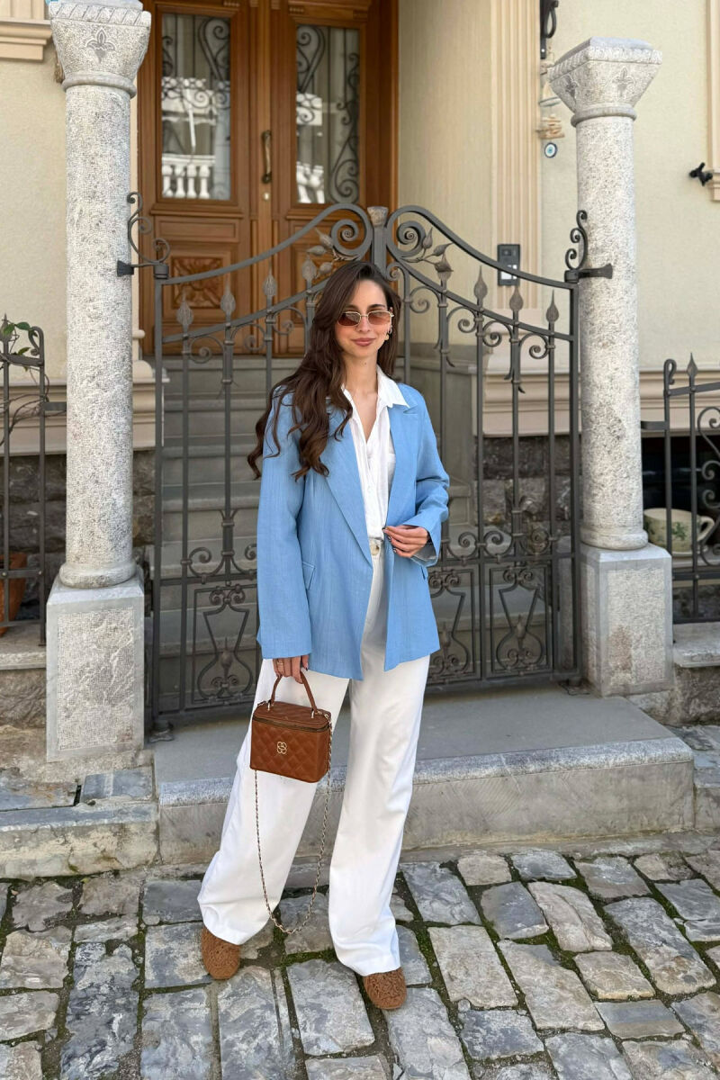 ONE COLOR SIMPLE WOMAN JACKET LIGHTBLUE/BZ - 5