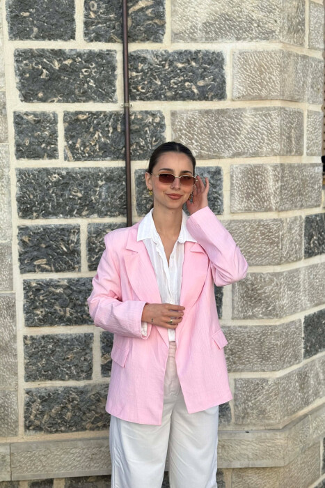 ONE COLOR SIMPLE WOMAN JACKET PINK/ROZE - 1