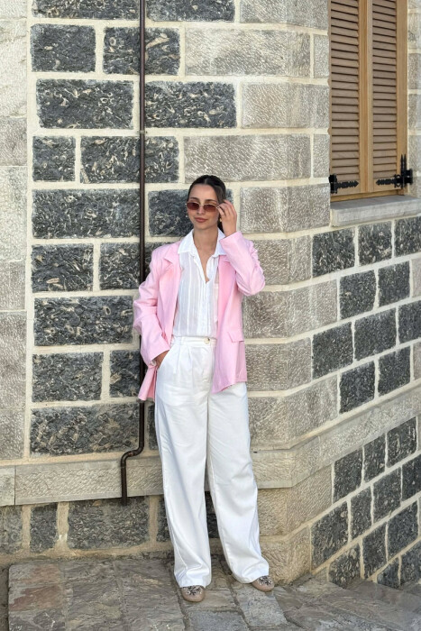 ONE COLOR SIMPLE WOMAN JACKET PINK/ROZE - 3