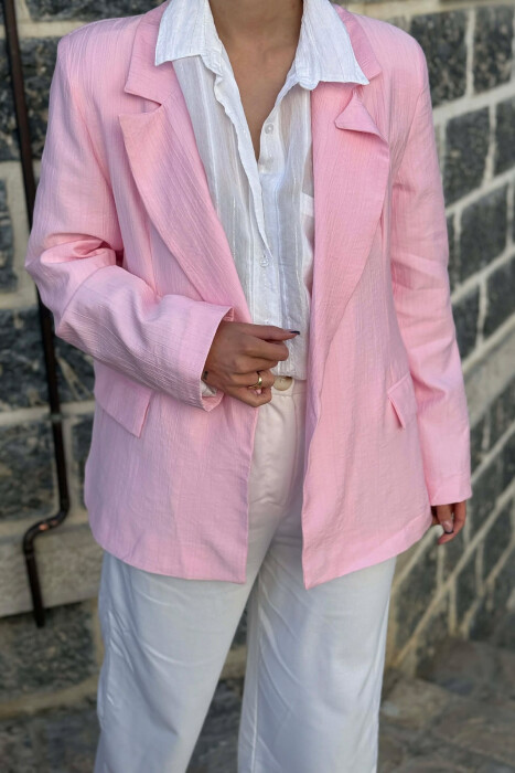 ONE COLOR SIMPLE WOMAN JACKET PINK/ROZE - 4