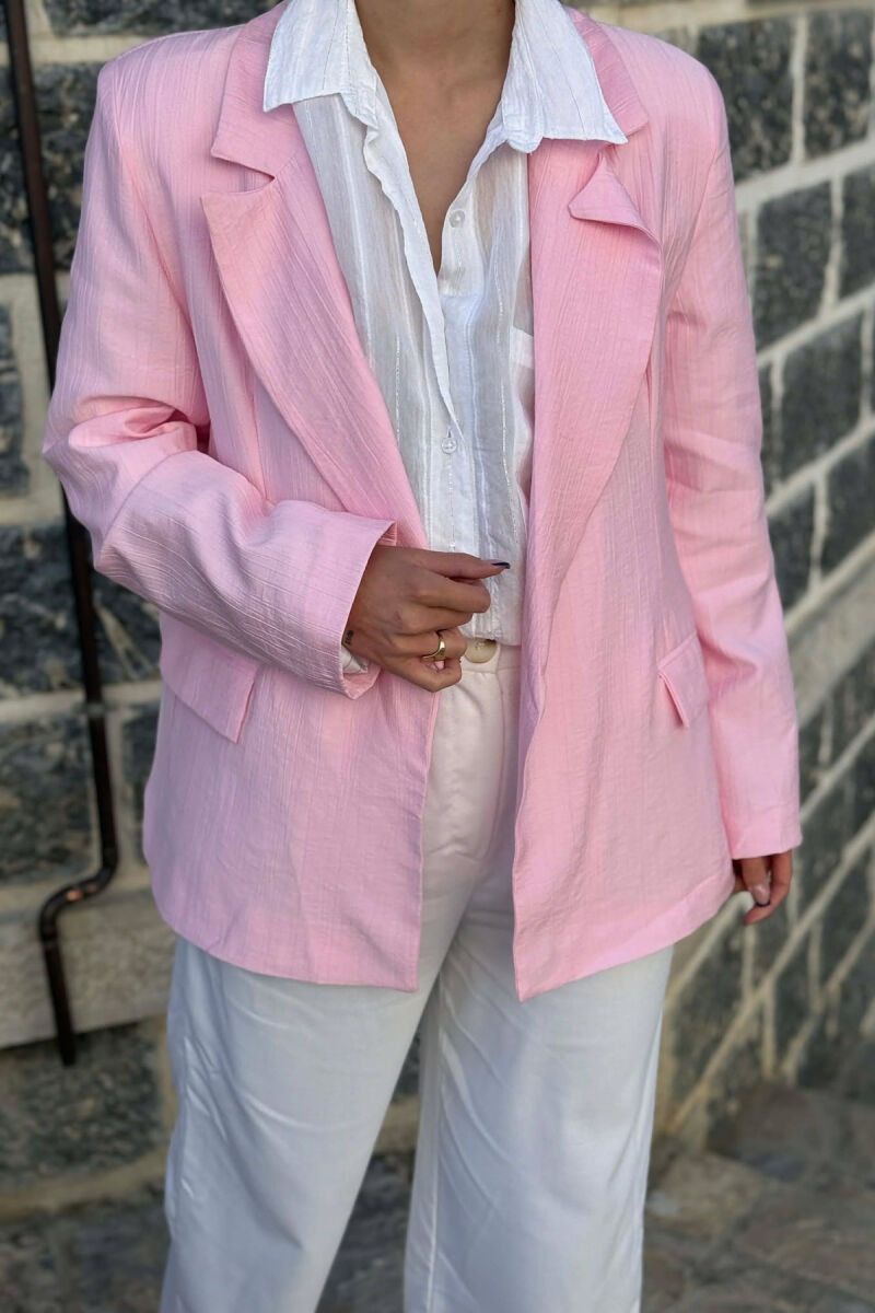 ONE COLOR SIMPLE WOMAN JACKET PINK/ROZE - 4