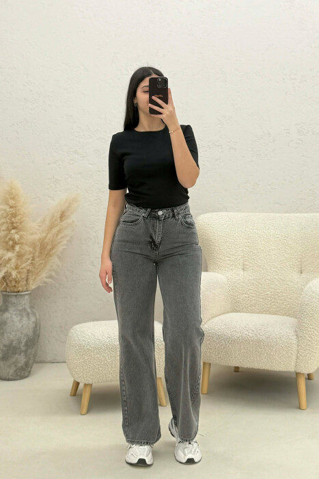 ONE COLOR SIMPLE WOMAN JEANS DARK GREY/GEE - 5