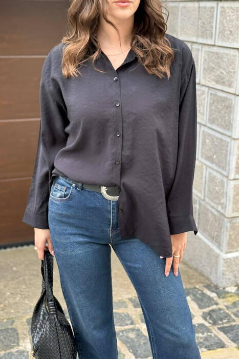 ONE COLOR SIMPLE WOMAN SHIRT BLACK/ E ZEZE - 2