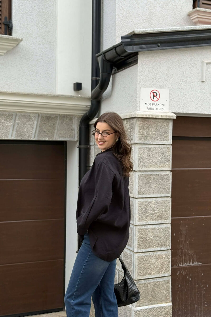 ONE COLOR SIMPLE WOMAN SHIRT BLACK/ E ZEZE - 3