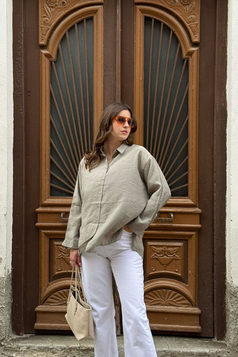 ONE COLOR SIMPLE WOMAN SHIRT GREY/GRI - 3