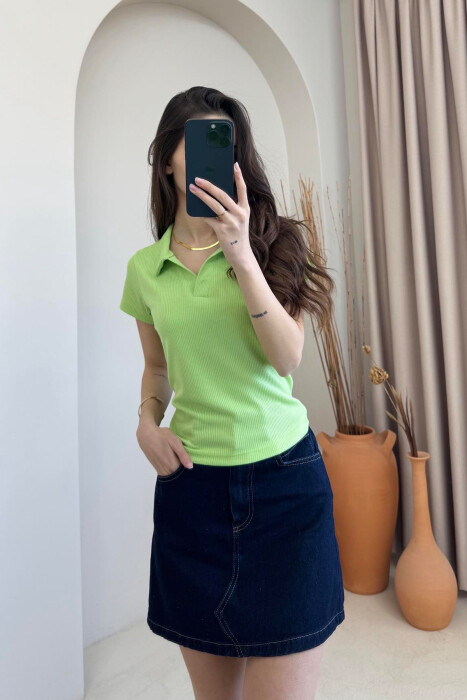 ONE COLOR SIMPLE WOMAN SHIRT LIGHT GREEN/JEZB 
