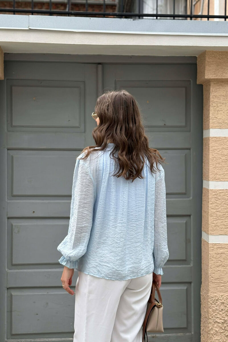 ONE COLOR SIMPLE WOMAN SHIRT LIGHTBLUE/BZ - 5