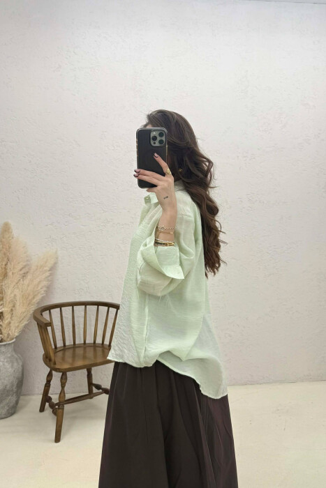 ONE COLOR SIMPLE WOMAN SHIRT MINT/MENTE - 2